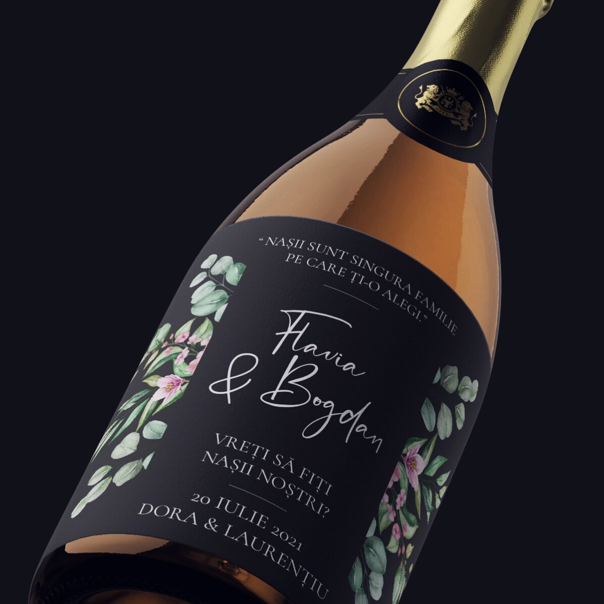 Wino musujące z indywidualnym napisem – Will you be?