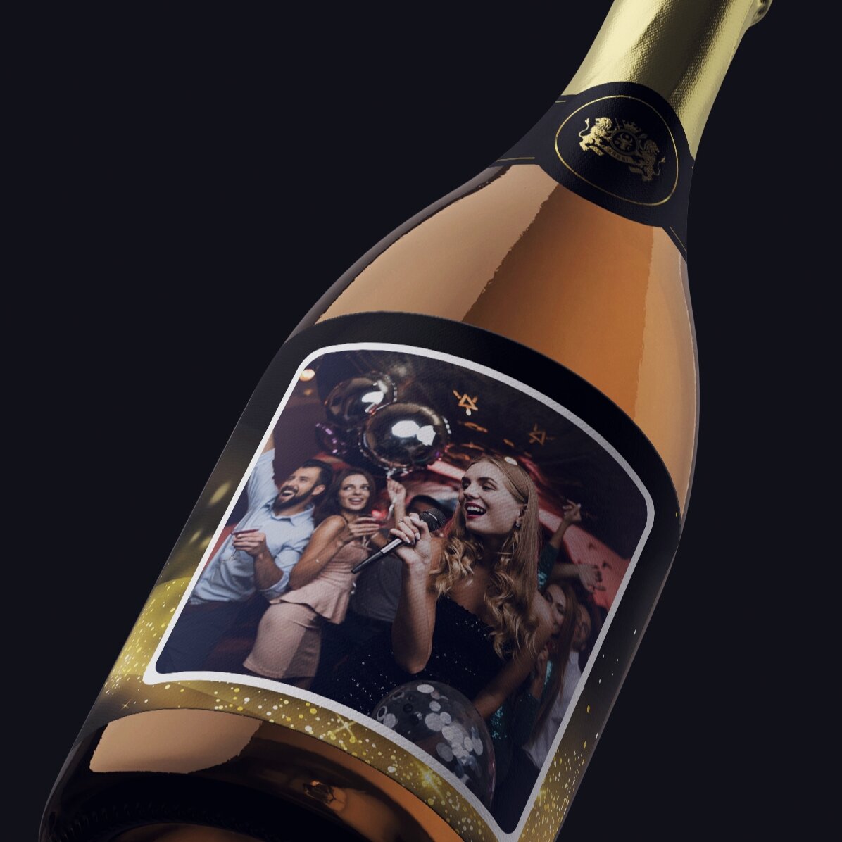 Wino musujące z indywidualnym nadrukiem zdjęcia – Gold